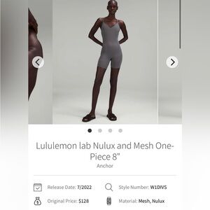 EUC Lululemon Lab Nulux Mesh One-Piece Gray Size 12